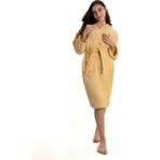 LIO20 Unisex Çocuk Genç 11-17 Yaş Arası Cepli Pamuklu Bukle Kadife Kapüşonlu Garson Boy Bornoz - Turkuaz - 11 - 12 Yaş - Sarı