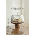 Lion Akasya Standlı Cam Kek Fanusu Ayaklı 22 cm