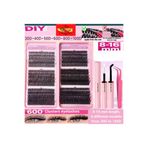 lion cosmetics 600 Adet Takma Kirpik Küme Seti Yapıştırıcı Cımbız ve Fırça 30D40D50D60D80D100D