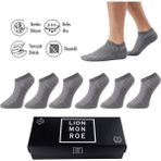 Lion Monroe Saf Bambu Erkek Patik Düz Kısa Gri Çorap Dikişsiz Premium Kutulu 6'lı L5952AZNP SoftAura - Standart
