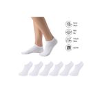 Lion Monroe Saf Bambu Erkek Sneaker Çorap Beyaz Dikişsiz Görünmez Bilekte Spor Çorap Premium 6'lı L5952AZNB Softaura