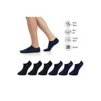 Lion Monroe Saf Bambu Erkek Sneaker Çorap Siyah- Lacivert Dikişsiz Görünmez Bilekte Spor Çorap Premium 6'lı L5952AZNB Softaura