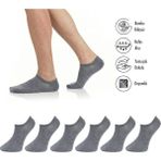 Lion Monroe Saf Bambu Erkek Sneaker Gri Çorap Dikişsiz Görünmez Bilekte Spor Çorap Premium 6'lı L5952AZNB Softaura - 39 - Gri Melanj