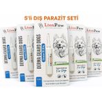 Lion Paw 10-20 kg Köpek Dış Parazit Ense Deri Damlası Pire Bit Kene Deri Bakımı Için Bitkisel Damla 5x2 ml - Mavi