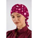 Lion Üniforma Pembe Stetoskop Desenli Unisex Cerrahi Bone Hemşire ve Doktor Bone