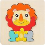 (LION188) Ahşap Oyuncaklar 3D Bulmaca Yapboz Kurulu Montessorı Oyuncaklar Çocuklar Çocuklar Için Bebek Erken Eğitim