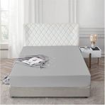 Lionas Lastikli %100 Pamuk Penye Çarşaf 120x200 Ara Boy Gri