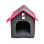 Lionpet Çatılı Kedi ve Köpek Yatağı (Pembe) 51 x 44 cm