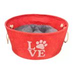 LionPets Keçe 45 cm Kırmızı Kedi ve Köpek Yatağı