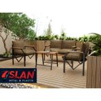 Lioon Art Valeni Model Balkon Cafe Bahçe Takımı Metal Koltuk Takımı Bahçe Mobilyası Çay Seti 2+1+1+Sehpa - Kahverengi