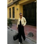 Lior Design Bej Çift Cep Denim Crop Ceket BCDF-255419 - 36