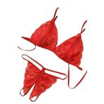 Liorina Kırmızı Dantel Sütyen ve Külot Takımı, Seksi Fantazi Giyim,