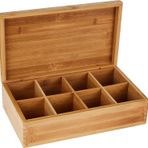 Lipper International 8 Bölmeli Bambu Ahşap Çay Kutusu, 12-3/8 "x 7-3/8" x 3-3/5"