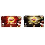 Lipton 100'lü Extra Dem Demlik Süzen Poşet Siyah Çay + 100'lü Earl Grey Demlik Süzen Poşet Bergamot Aramolı Siyah Çay