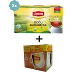 Lipton Doğu Karadeniz Bergamotlu Demlik Çay 100'lü x 3 Adet + Hediye Lipton Kupa