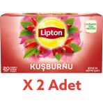 Lipton Kuşburnu Karışık Süzen Bardak Poşet Bitki Çayı 20LI x 2 Adet