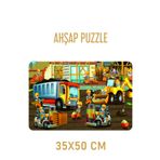 LİPYOS 200 Parça Iş Makineleri Ve Inşaat Sahası Ahşap Puzzle