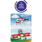 Lipyos 2'li Set 54 Parça Ahşap Puzzle Helikopter ve Uçak Çocuklar Için