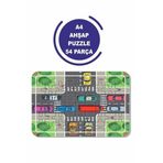 Lipyos Arabalar Çocuklar Için 54 Parça Ahşap Puzzle
