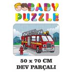 Lipyos Baby Ahşap Itfaiye Arabası Dev Parçalı Eğlenceli Puzzle 50X70 Cm