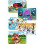 Lipyos Çiftlik Hayvanları, Deniz, Tatil, Deniz Canlıları, Yılbaşı, Kardan Adam 54 Parça 5'Li Ahşap Puzzle