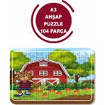 Lipyos Çiftlik ve Sevimli Ayıcık A3 104 Parça Puzzle, Oyuncak, Yapboz