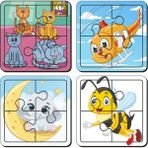 Lipyos Kedi, Helikopter, Aydede ve Fil, Arı 4 Parça 4'lü Yapboz Ilk Puzzle, Kolay Puzzle 4PUZZ1660