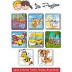 Lipyos Sevimli Arı, Köpek, Kedi, Aydede, Helikopter, Uçak, Hayvanlar, Kediler Oluşan Ahşap Puzzle 4 Parça Puzzle 1689