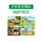 Lipyos Sevimli Korsanlar, Dinazorlar, Sevimli Hayvanlar, At Arabası 4'Lü Ahşap Puzzle Set