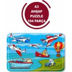 Lipyos Uçak, Gemi ve Uçan Nesneler A3 104 Parça Ahşap Puzzle