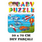Lipyos Uçak, Helikopter, Balon Dev Parçalı Eğlenceli Puzzle 50X70 Cm