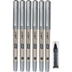 Liqeo Siyah Pilot Kalem Super Point 0.7 6 Adet Siyah Roller Pilot Kalem 0,7 Mürekkepli Dolma Kalem