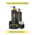 Liquid Keratin KRS100-YHB Yanan Yıpranan Kırılan Saçlara - Saf Keratin Botoks Bakım Seti No 1 - Doğal Saç Kurtarma