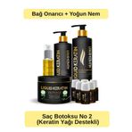 Liquid Keratin KRS8881-1-YHB Keratin Yağlı Saç Botoksu No 2 (Onarım + Yoğun Nem) Keratin Bakım Seti - Yanan Yıpranan Kuru Saçlara