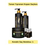 Liquid Keratin Yanan Yıpranan Kırılan Saçlara - Saf Keratin Botoks Bakım Seti No 1 - Doğal Saç Kurtarma