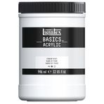 Liquitex 4332432 Basics – Akrilik boya, monopigmente sanatçı pigmentleri, solmaz, orta viskozite, aşif kalitesi, ipek parlaklığında kaplama, 946 ml tencere, titanyum beyazı