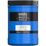 Liquitex 4332470 Basics akrilik boya, monopigmente sanatçı pigmentleri, solmaz, orta viskozite, akik kalitesi, ipek parlaklığında kaplama, 946 ml tencere, Cölin mavisi