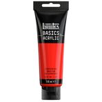 Liquitex 8870072 Basics Akrilik Boya Kırmızı Fluo – 118 ml Tüp, Solmaz, Orta Viskozite, İpek Parlaklığı, Monopigmente, Arşiv Kalitesi
