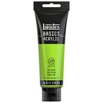 Liquitex Basics 1046222 monopigmente akrilik boya, sanatçı pigmentleri, solmaz, orta viskozite, aşivkalitesi, ipek parlaklığında kaplama, 118 ml tüp, limon yeşili