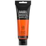 Liquitex Basics 1046620 monopigmente akrilik boya, sanatçı pigmentleri, ışığa dayanıklı, orta viskozite, aşivkalitesi, ipek parlaklığında kaplama, 118 ml tüp, canlı rotorange