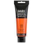 Liquitex Basics 1046982 monopigmente akrilik boya, sanatçı pigmentleri, solmaz, orta viskozite, aşivkalite, ipek parlaklığında kaplama, 118 ml tüp, fosforlu turuncu