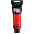 Liquitex Basics 1046983 monopigmente akrilik boya, sanatçı pigmentleri, solmaz, orta viskozite, aşivkalite, ipek parlaklığında kaplama, 118 ml tüp, fosforlu kırmızı