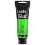 Liquitex Basics 1046985 monopigmente akrilik boya, sanatçı pigmentleri, solmaz, orta viskozite, aşivkalitesi, ipek parlaklığında kaplama, 118 ml tüp, fosforlu yeşil