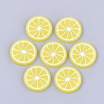 LiQunSweet 20 adet sarı limon dilim tema PVC plastik ayakkabı takılar sevimli meyve gıda Cabochons DIY takı yapımı ayakkabı saç tokası süsleme süslemeleri çanta