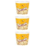 Lira 3 Adet Mısır Cips Kovası Renkli Plastik Popcorn Kasesi