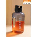 Lirazon 2200 ml Su Şişesi Çift Renk Motivasyon Matara Detoks Çayları Için Uygun Bpa Içermez - Kırmızı - Turuncu