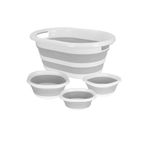 Lirazon 4 Parça Katlanabilir Set - 27 LT Akordiyon Çamaşır Sepeti - 3x Badya SET