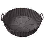 Lirazon Airfryer Silikon Pişirme Kabı, Yuvarlak Hava Fritözü Aksesuarı, Tüm Airfryerlara Uyumlu Yıkanabilir Leke Tutmaz Esnek Kızartma Tepsisi… (Antrasit)