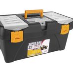 Lirazon Takım Çantası, Alet Kutusu, Şeffaf Kapaklı Mini Bölmeli Organizer, Sarı-Siyah Dayanıklı Plastik Malzeme (22'')