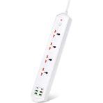 Lisa Butik 10 Girişli 4+4 USB + 2 Type-C Çoklu Priz 2 M Kablolu Akım Korumalı Anahtarlı Uzatma Grup Priz 3000W - Beyaz